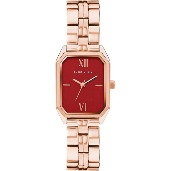 Anne Klein Women's  Rose Gold/Burgundy Stainless steel Bracelet Watch - Picture 1 of 6